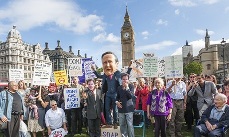 Image of a rally against the lobbying bill in London on 8 October.