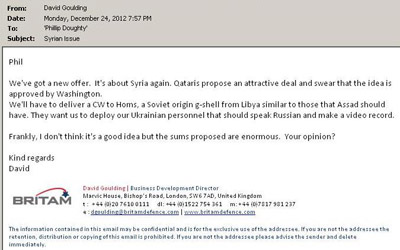 Britamgate email: Let's deal banned Chemical Weapons