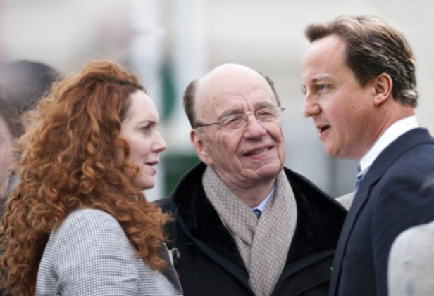 image of David Cameron, Rupert Murdoch and Rebekah Brooks
