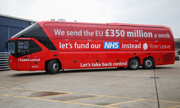 The lying EU bus promoting money for the NHS when all the anti-EU shites are anti-NHS Neo-Liberal shites.