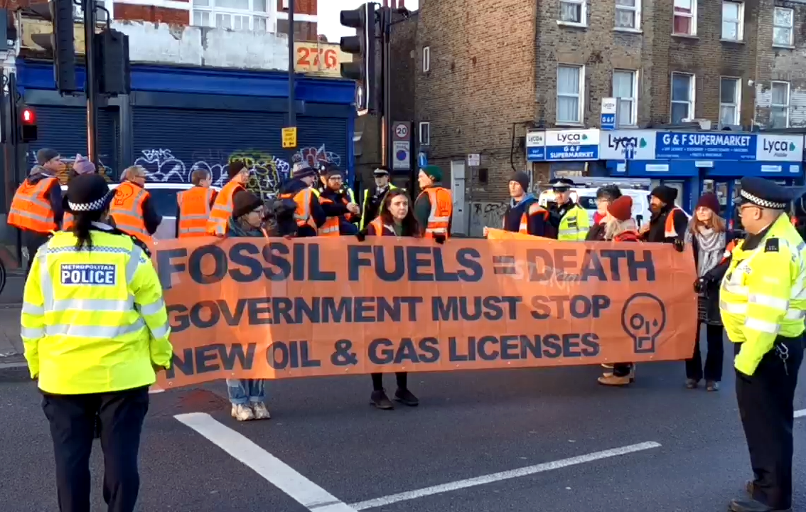 Just Stop Oil protesting in London 6 December 2022.
