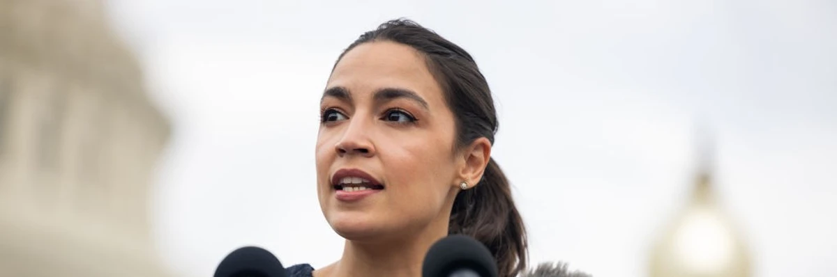 Rep. Alexandria Ocasio-Cortez (D-NY) speaks in front of the U.S. Capitol on July 28th, 2022. (Photo by Nathan Posner/Anadolu Agency via Getty Images)
